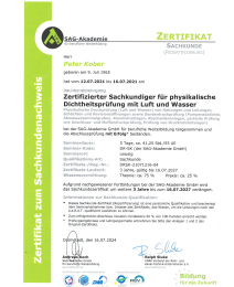 Zertifikat SAG-Akademie